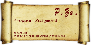 Propper Zsigmond névjegykártya