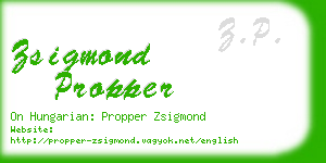 zsigmond propper business card